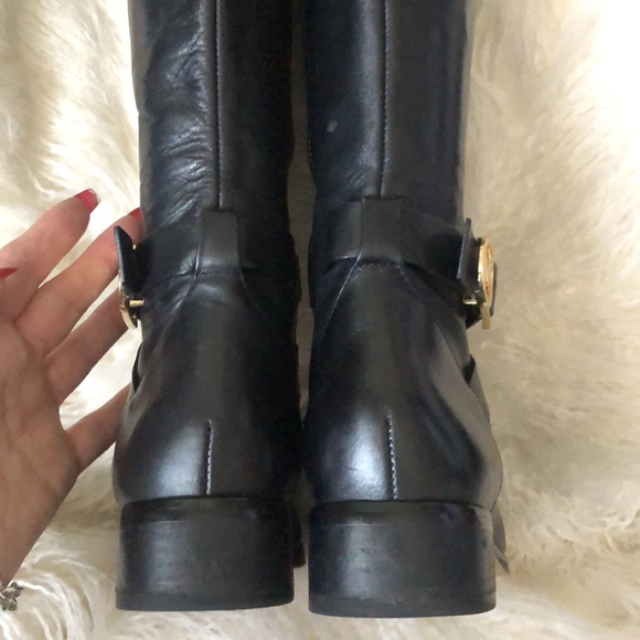 Michael Kors Bryce Tall Genuine Leather Black Boots - Picture 5 of 9